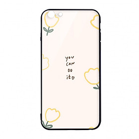 Ốp lưng KÍNH CƯỜNG LỰC VIỀN ĐEN cho iPhone 6s YOU CAN DO IT - Hàng chính hãng