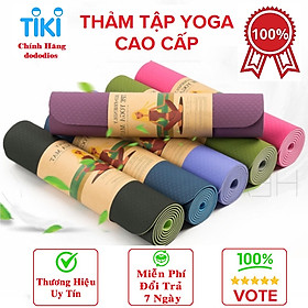 [LOẠI TỐT - HÀNG CAO CẤP] Thảm Tập Yoga 8mm, Tập Gym dộ dày 5-8mm 2 Lớp không mùi chống trơn trượt - Chính hãng dododios