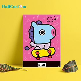 Mua Tranh Tô Màu Theo Số BT21 BTS KOYA RJ SHOOKY MANG CHIMMY COOKY Tranh Có Sẵn