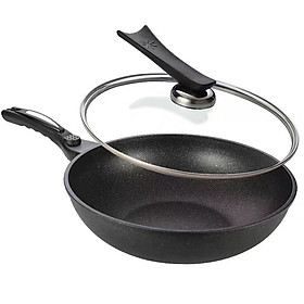 Mua Chảo chống dính lòng đá có nắp kính Hàn Quốc size 32cm
