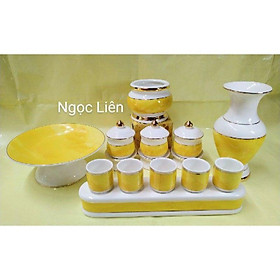 Mua Set Bộ đồ thờ cúng vân đá vàng dành cho bàn thờ ngang 55cm
