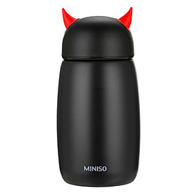 Famous products (MINISO) mugs male and female students Korean version of the fresh and lovely portable cup stainless steel cold vacuum flask fashion cartoon cup 300ml rabbit
