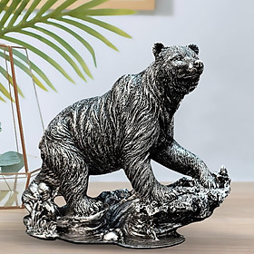 Modern Bear Figurine Resin Ornament Artwork Powerful Animal Statue Sculpture for Shopwindow TV Cabinet Tabletop Bookshelf Housewarming Gift