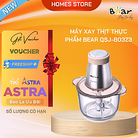 Mua Máy Xay Thực Phẩm  Máy Xay Thịt BEAR QSJ-B03Z3 Cối Thủy Tinh Xay Cực Êm Dung Tích 2 Lít Công Suất 300 W - Hàng Chính Hãng