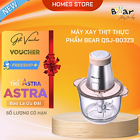 Máy Xay Thực Phẩm, Máy Xay Thịt BEAR QSJ-B03Z3 Cối Thủy Tinh Xay Cực Êm Dung Tích 2 Lít Công Suất 300 W - Hàng Chính Hãng