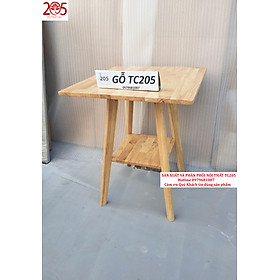 Mua Bàn trà cafe 2 tầng 60x60x73cm GỖ CAO SU 100% thương hiệu TC205 - màu tự nhiên