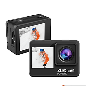 Camoro Màn hình màu kép Máy ảnh hành động thể thao mini 4K Hd WiFi Video Máy ảnh kỹ thuật số
