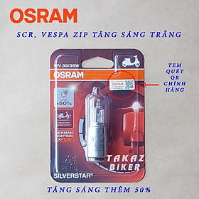 Bóng đèn HALOGEN OSRAM SCR - Vespa Zip - Tăng sáng +50% màu  nhập khẩu