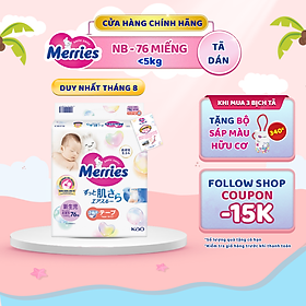 Tã/bỉm dán merries size nb - 76 miếng
