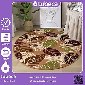 Mua Thảm NHUNG nỉ cao cấp tròn | Trải sàn | Màu Lá Lớn | 80cm và 1m | TUBECA