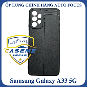 Ốp lưng cho Samsung Galaxy A33 5G silicon giả da, chống sốc Auto Focus - Hàng Chính Hãng