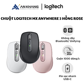 Chuột Logitech MX Anywhere 3 Hồng Rose - Hàng Chính Hãng - Bảo Hành 12 Tháng [Lỗi 1 đổi 1]
