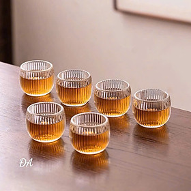 Bộ 6 Ly Thủy Tinh Tròn Thấp 80ml – Ly Cốc Uống Rượu, Trà, Cà Phê Cao Cấp – Chén Trà Thủy Tinh Dày 2 Lớp Sang Trọng - HÀNG CHÍNH HÃNG MINIIN