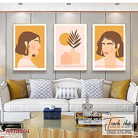 Mua Bộ 3 tranh canvas Tối giản (Minimalism) - Cô gái - ARTN064