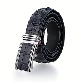 Dây nịt nam da cá sấu Huy Hoàng gai lưng màu xanh đậm HP4796