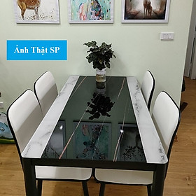 Mua Bộ bàn ăn mặt kính Đài Loan xuất khẩu kích thước 120x75cm phiên bản cao cấp  Bộ bàn ghế bọc da model mới nhất nhập khẩu nguyên chiếc  Bàn ghế ăn khung thép chắc chắn