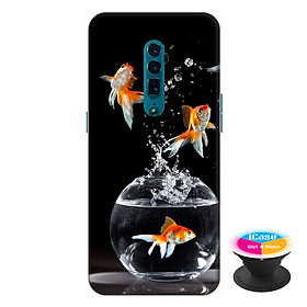 Ốp lưng điện thoại Oppo Reno 10X Zoom hình Cá Vàng Tung Bay tặng kèm giá đỡ điện thoại iCase xinh xắn - Hàng chính hãng