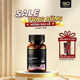 GO CRANBERRY 60,000+ 30 viên - Viên uống viêm đường tiết niệu nhập khẩu chính hãng GO Healthy New Zealand