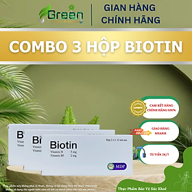 Combo 3 hộp Biotin MDP - Hỗ trợ giảm rụng tóc, gãy móng (Hộp 20 viên)