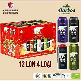 Hình ảnh BIA GẤU HARBOE 12 LON MIX 4 LOẠI