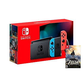 Mua Máy Chơi Game Nintendo Switch Với Neon Blue-Game Zelda Breath of the Wild-MODEL 2019-HÀNG NHẬP KHẨU