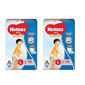 2 Gói Tã Quần Huggies Dry Gói Đại L48 (48 Miếng) - Bao Bì Mới