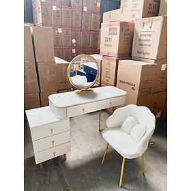 Mua Bàn trang điểm nhập khẩu kèm ghế  gương đèn led _ Mã NTX04