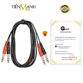 Cặp Dây Cáp Loa Kiểm Âm Giant 2 Đầu 6ly Stereo Balanced TRS GC25 Ggiant 1/4 in 6 ly 6.35mm Giắc Rắc Studio Monitor Cable Hàng Chính Hãng - Kèm Móng Gẩy DreamMaker