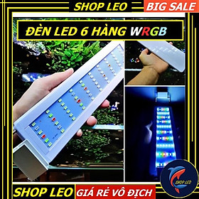Đèn led WRGB 6 hàng led (bể 30cm-40cm) - đèn cho bể thủy sinh - hồ cá cảnh - phụ kiện thủy sinh - shopleo