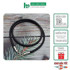 Dây Chuyền Vòng Cổ Nam Cao Su Bọc Bạc Thật Kiểu Ni-ke Dây 3mm - BẠC HIỂU MINH DCS041