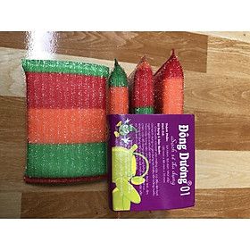 Mua 4 miếng rửa chén kim tuyến xịn Đông Dương miếng rửa chảo chống dính miếng chùi nồi mút rửa chén mút 3 màu bùi nhùi bọt