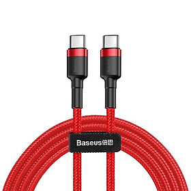 Dây cáp sạc nhanh Type-C dài 2M hiệu Baseus Cafule Type C to Type C PD truyền data tốc độ cao cho Smartphone / Tablet / Macbook / Laptop Type C Samsung Huawei Oppo Xiaomi Vsmart (3A, 60W, Sạc nhanh PD, Sạc nhanh QC 4.0 Quick Charge) - Hàng nhập khẩu