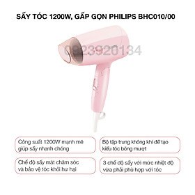 Mua Máy Sấy tóc 1200w  gấp gọn Philips BHC010/00