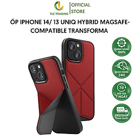 Ốp Lưng Dành Cho Iphone 13 UNIQ Hybrid MagS - Compatible Transforma Cứng Cáp Nếp Gấp Chuyển Đổi Chân - Hàng chính hãng