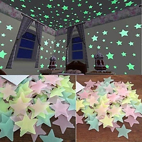 Mua Bộ 100 Ngôi sao dạ quang phát tự động sáng trang trí đèn ngủ cầu thang