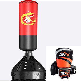 Combo Bao trụ đấm bốc kickboxing + mma + muay tự đứng + Găng tay đấm bốc boxing BN - Thiết bị tập đấm bốc dành cho dân chuyên, phòng tập, võ đường