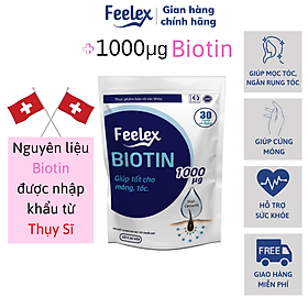 Hình ảnh Viên uống Feelex Biotin ngăn rụng tóc, hỗ trợ mọc tóc gói 30 viên (30 Ngày)