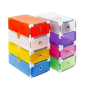 Mua Bộ 8 Hộp Đựng Giày Trong Suốt Có Ngăn Kéo Viền Kim Loại (8 Màu ngẫu nhiên)