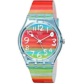 Swatch Women's GS124 Quartz Rainbow Dial Plastic Watch