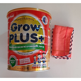 Nutifood GrowPLUS+ Đỏ 1500 Gr : sữa dành cho trẻ từ 1- 10 tuổi bị suy dinh dưỡng thấp còi tặng khăn mặt vải cotton mềm mịn cho bé