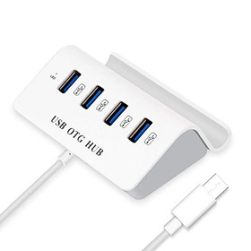 Hub OTG Chia 4 Cổng USB Đầu Type C Có Giá Đỡ Điện Thoại Cao Cấp AZONE