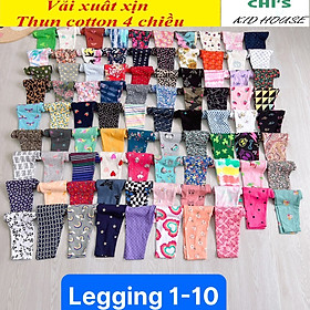 SET 3 QUẦN LEGGING COTTON 4 CHIỀU CHO BÉ GÁI 10-41KG