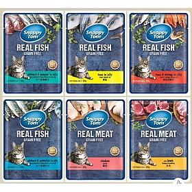Pate Snappy Tom Gói 85g Real Fish - mèo ăn ngon miệng và tăng cân