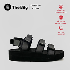 Giày Sandal Nữ The Bily 04W 3 Quai Ngang - Màu Xám BL04WX