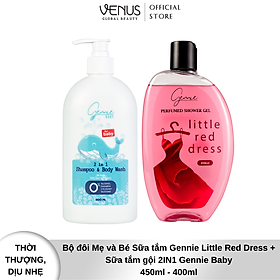 Bộ đôi Mẹ và Bé Sữa tắm Gennie Little Rose Dress + Sữa tắm gội 2IN1 Gennie Baby 450ml - 400ml