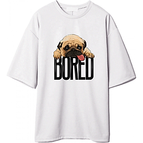 Áo Thun Tay Lỡ Chú Chó Pug Bored