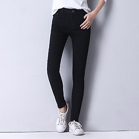 High waist slimming plus size jeans women's breasted Korean style stretch slim fat sister 200 kg plus size trousers (14)