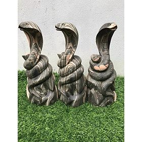 Tượng con rắn phong thủy  bằng gỗ mun kt cao 30×12×10cm