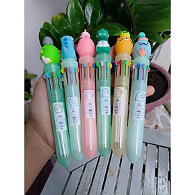 01 cây Bút Bi Bấm 10 Màu Họa Tiết Hoạt Hình Dễ Thương