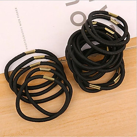 Dây buộc tóc trơn đen trẻ trung năng động, độ co giãn tốt